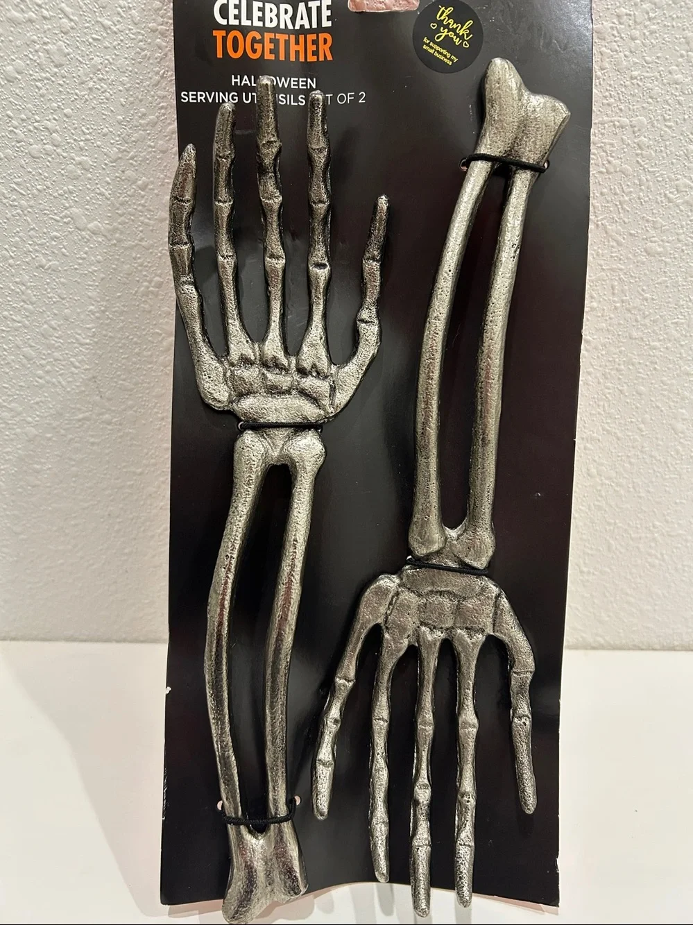 NWT Celebrate Together™ Metal Halloween Skeleton Hand Salad Servers